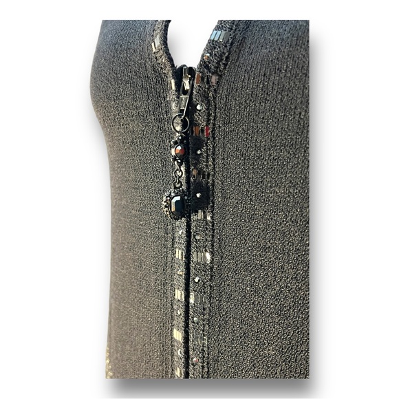 ST JOHN COUTURE By Marie Gray Evening Beaded Top Round Neckline Zipper Front 6 - Picture 8 of 15